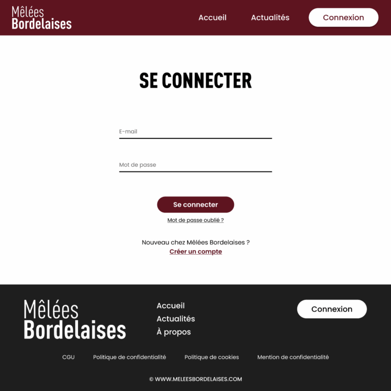Se connecter - Mêlées Bordelaises
